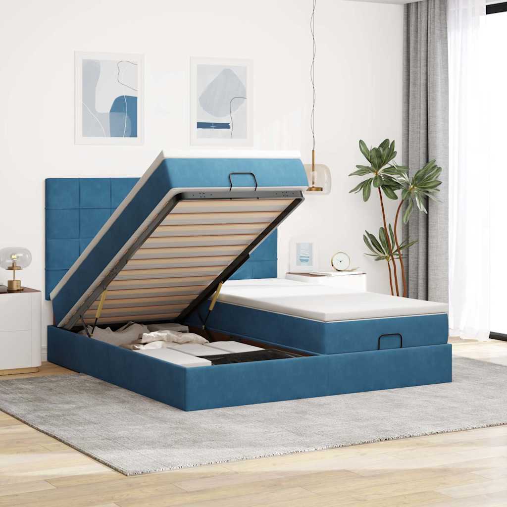 Ottoman-Bett Mit Matratzen & Leds Samt