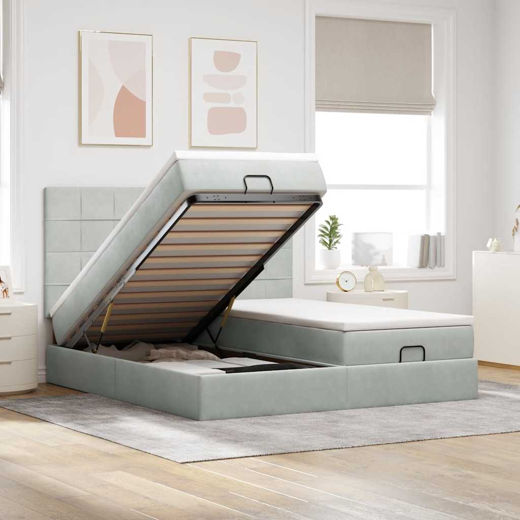Ottoman-Bett Mit Matratzen & Leds Samt