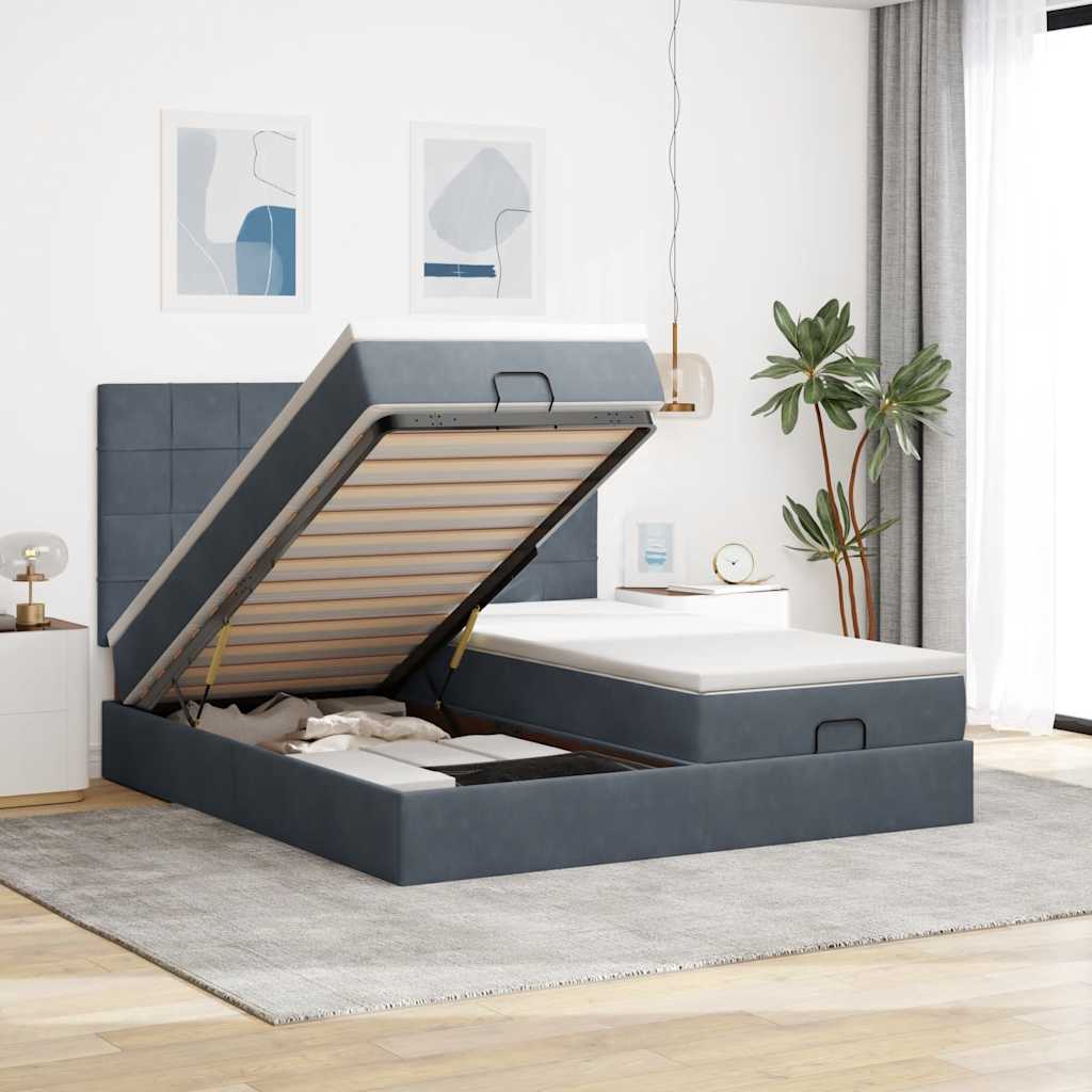 Ottoman-Bett Mit Matratzen & Leds Samt