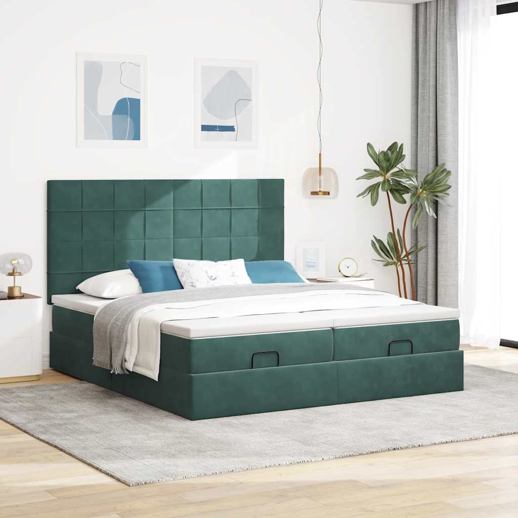 Ottoman-Bett Mit Matratzen & Leds Samt