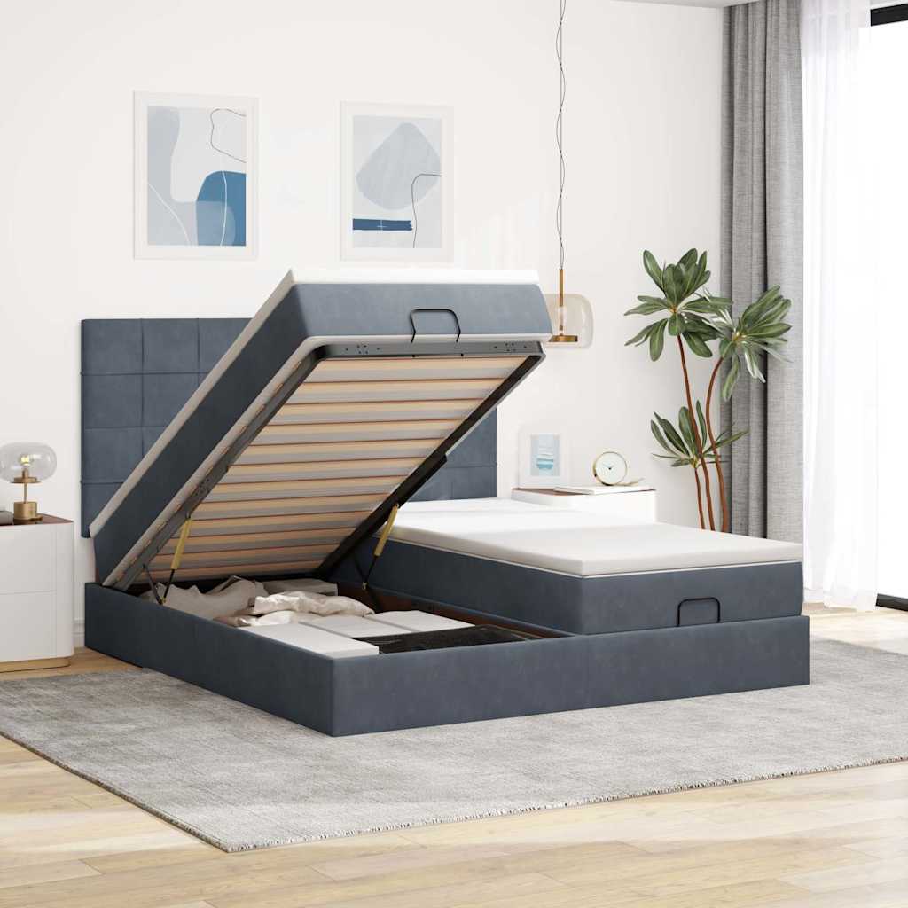 Ottoman-Bett Mit Matratzen & Leds Samt