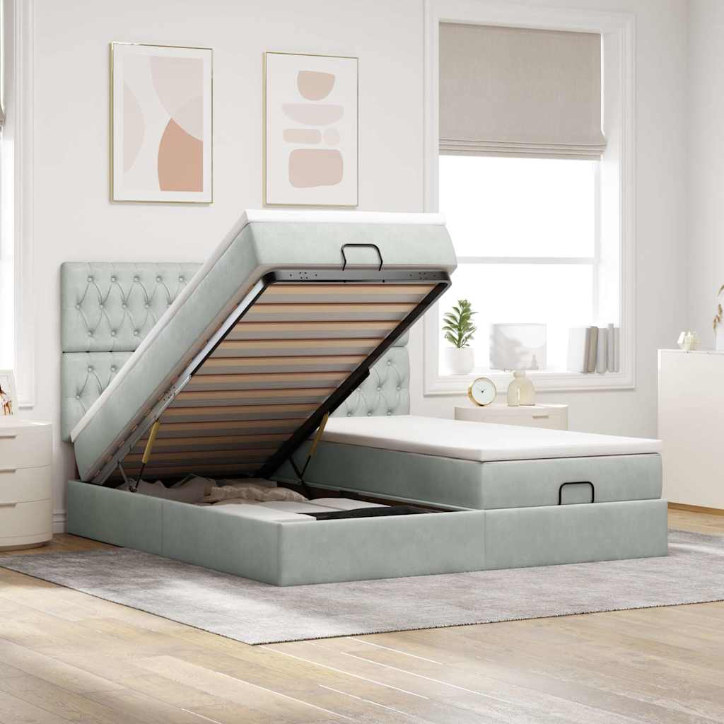 Ottoman-Bett Mit Matratzen & Leds Samt