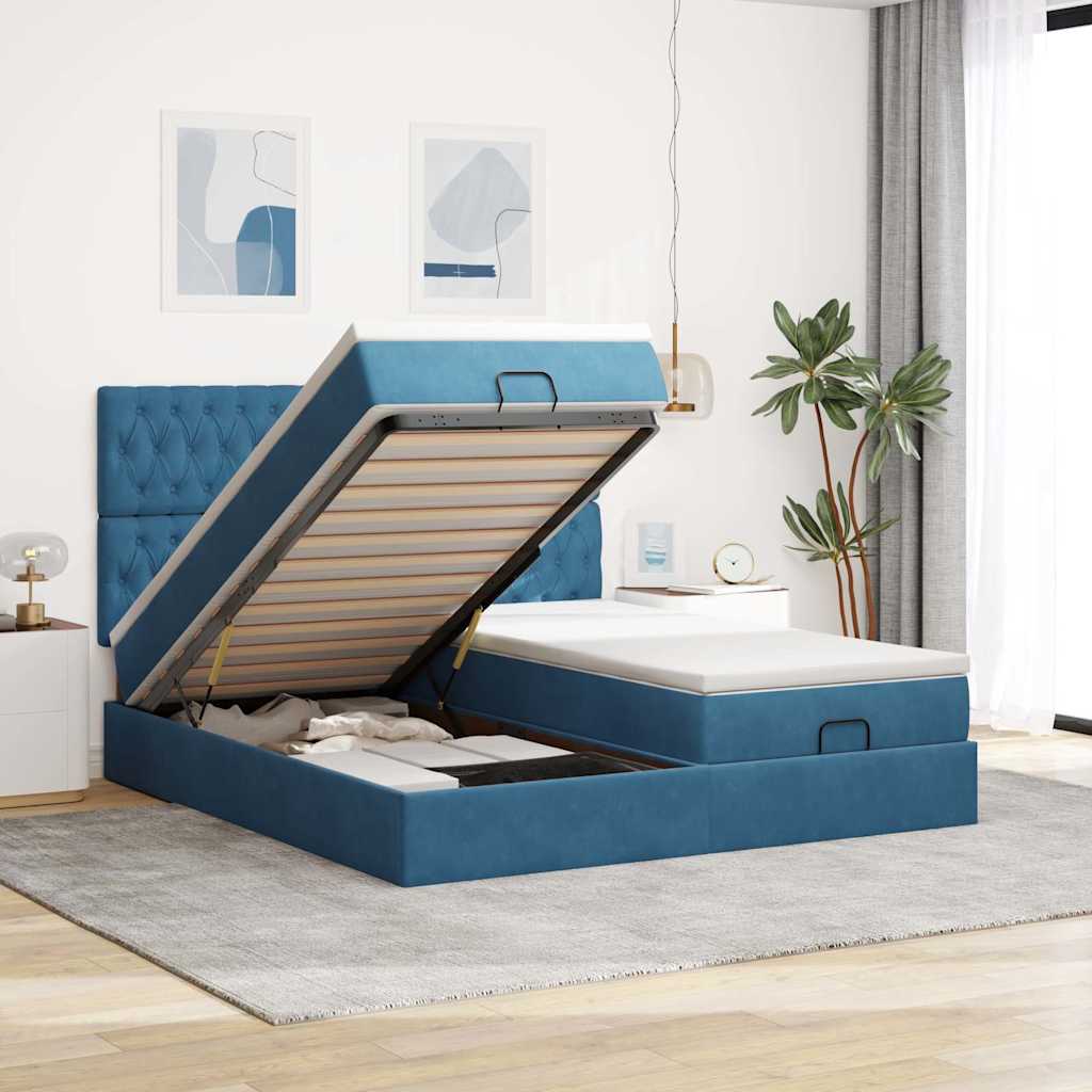 Ottoman-Bett Mit Matratzen & Leds Samt