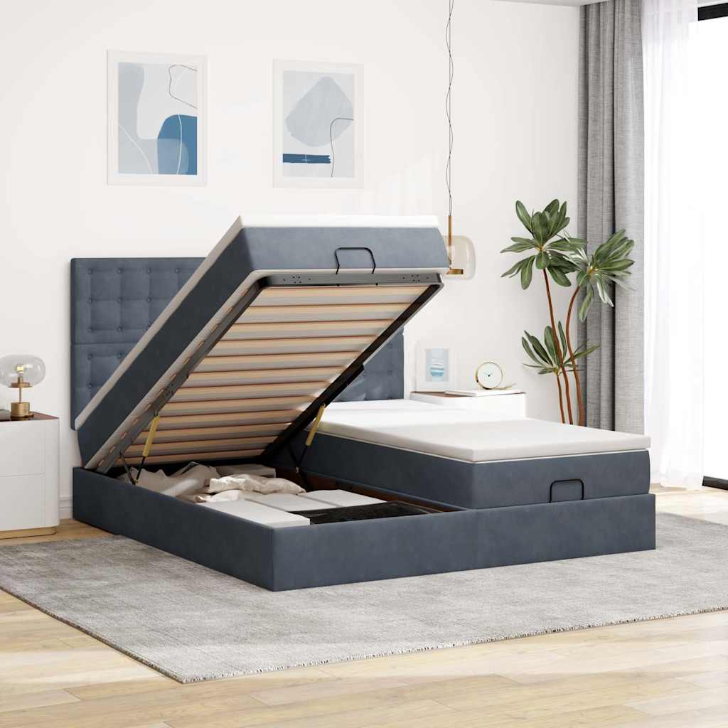 Ottoman-Bett Mit Matratzen & Leds Samt