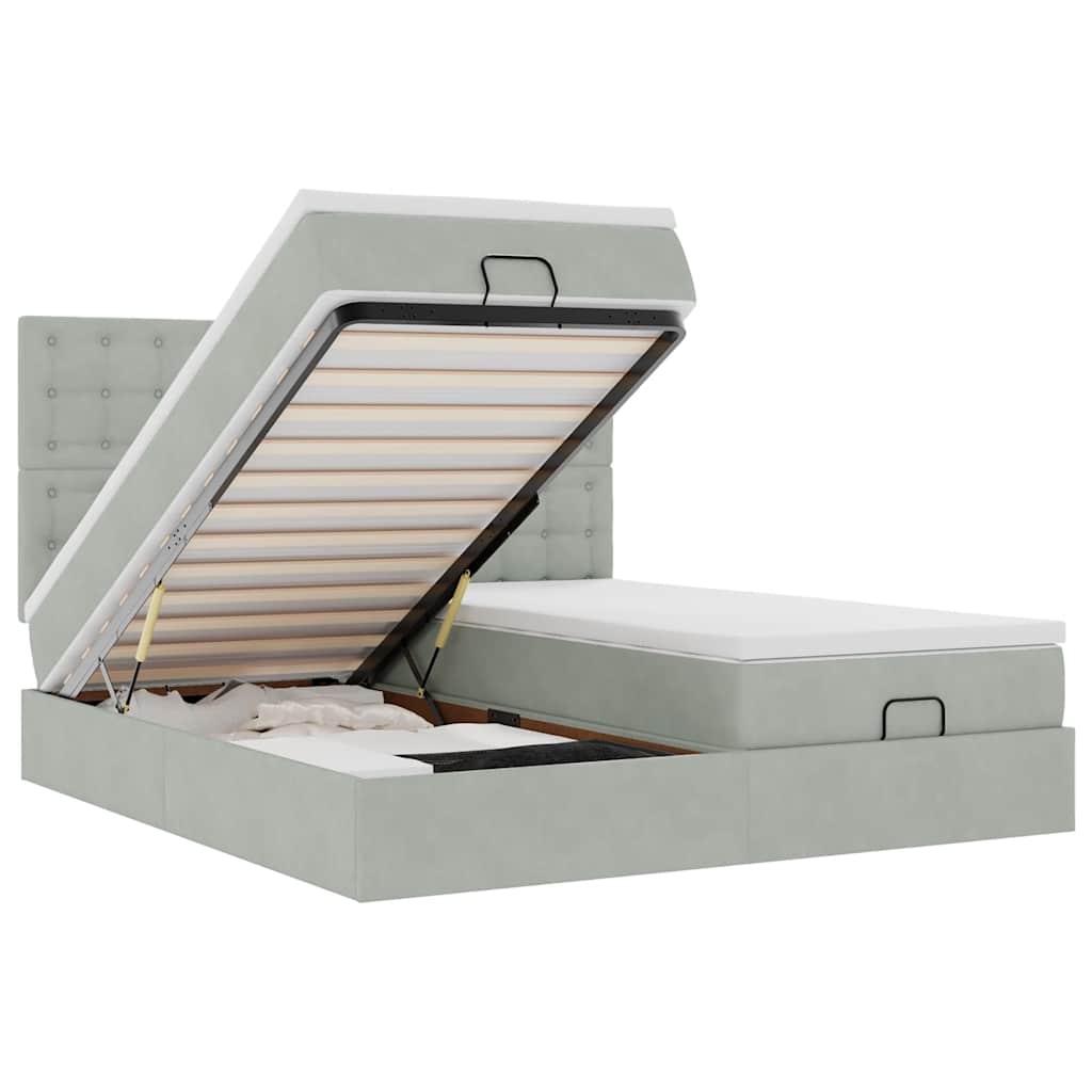 Ottoman-Bett Mit Matratzen & Leds Samt
