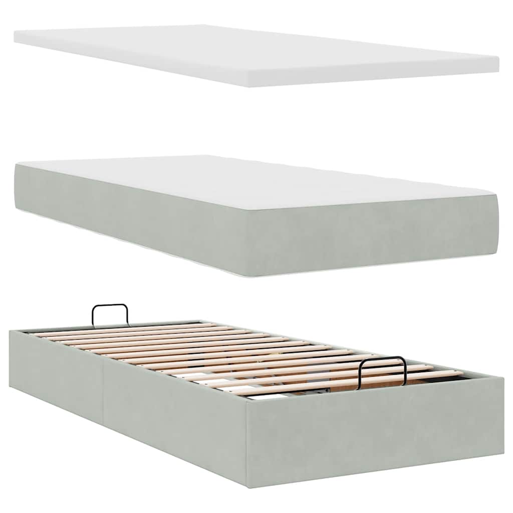 Ottoman-Bett Mit Matratzen & Leds Samt