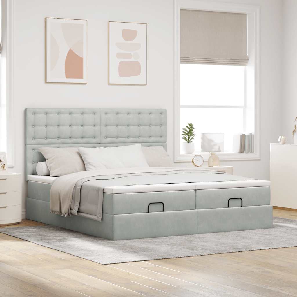 Ottoman-Bett Mit Matratzen & Leds Samt