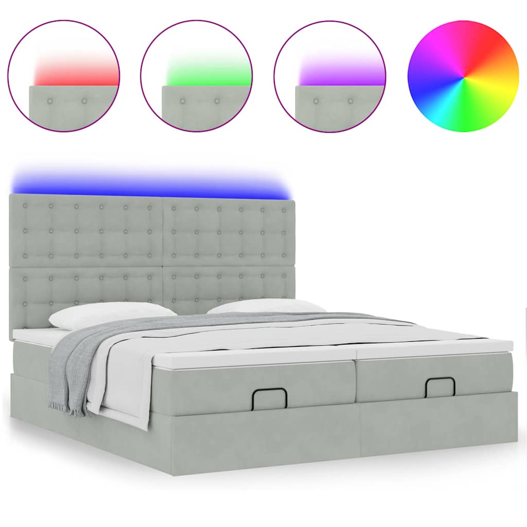 Ottoman-Bett Mit Matratzen & Leds Samt