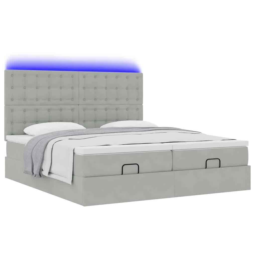 Ottoman-Bett Mit Matratzen & Leds Samt