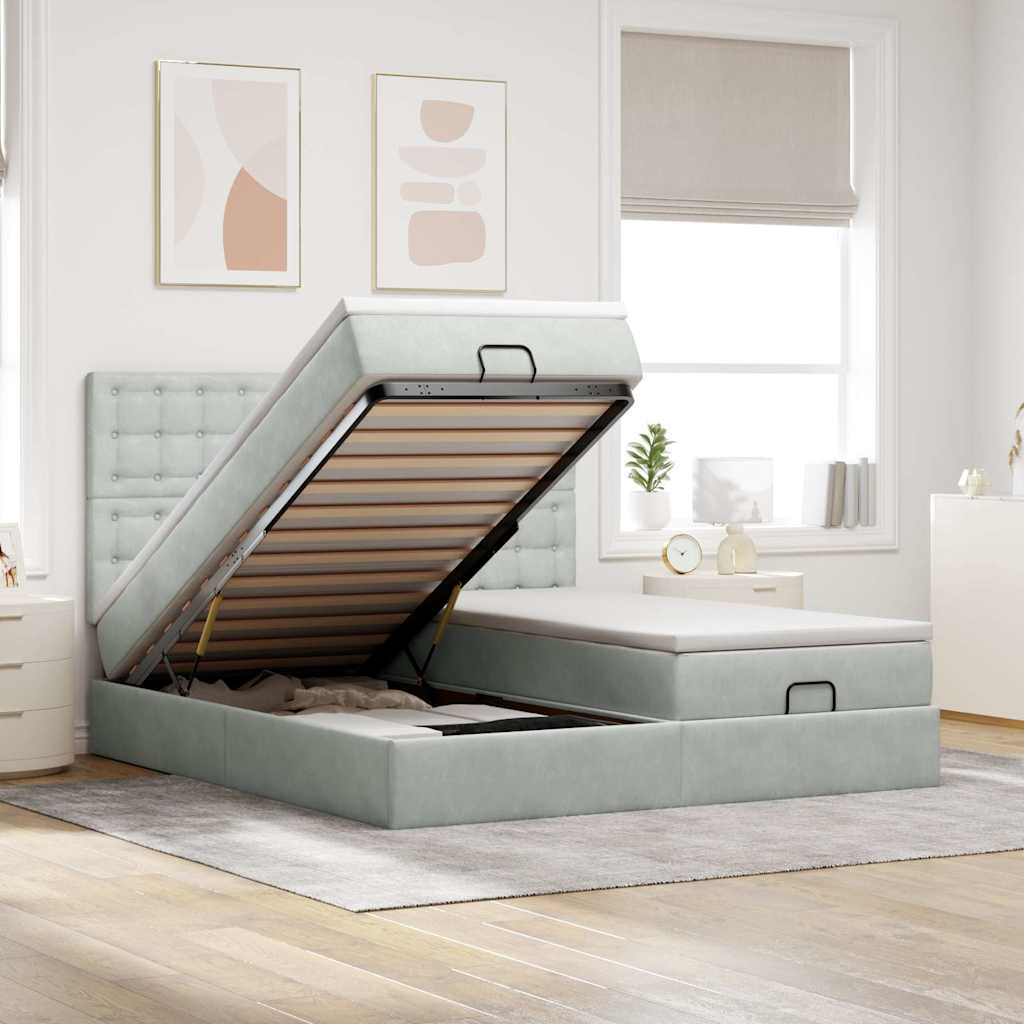 Ottoman-Bett Mit Matratzen & Leds Samt