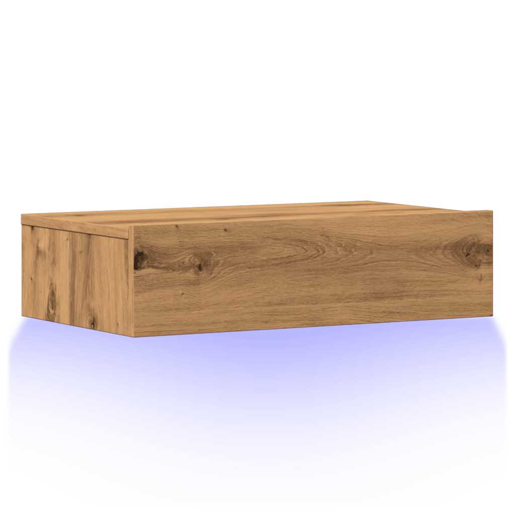 Tv-Schrank Mit Led-Leuchten Artisan-Eiche 60X35X15,5 Cm