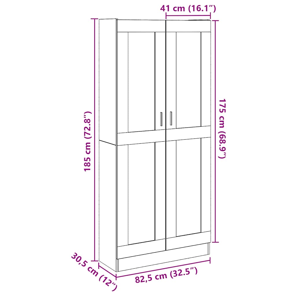 Highboard Artisan-Eiche 82,5X30,5X Holzwerkstoff