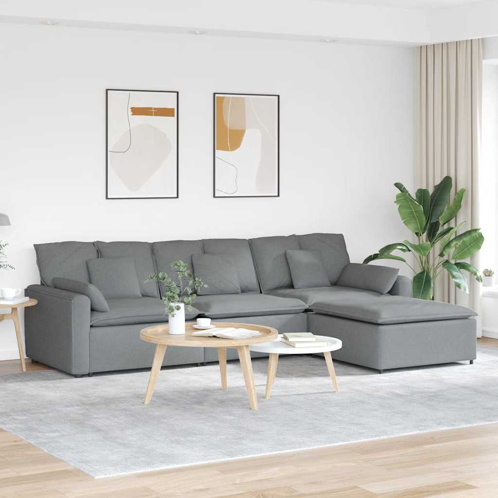 Modulares Sofa Mit Fußhocker Und Kissen
