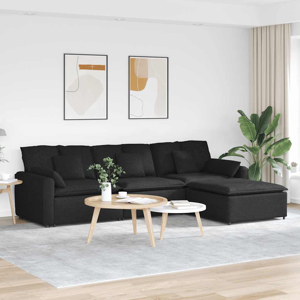 Modulares Sofa Mit Fußhocker Und Kissen