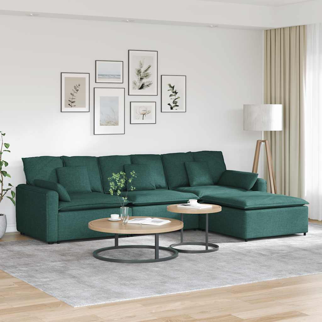 Modulares Sofa Mit Fußhocker Und Kissen