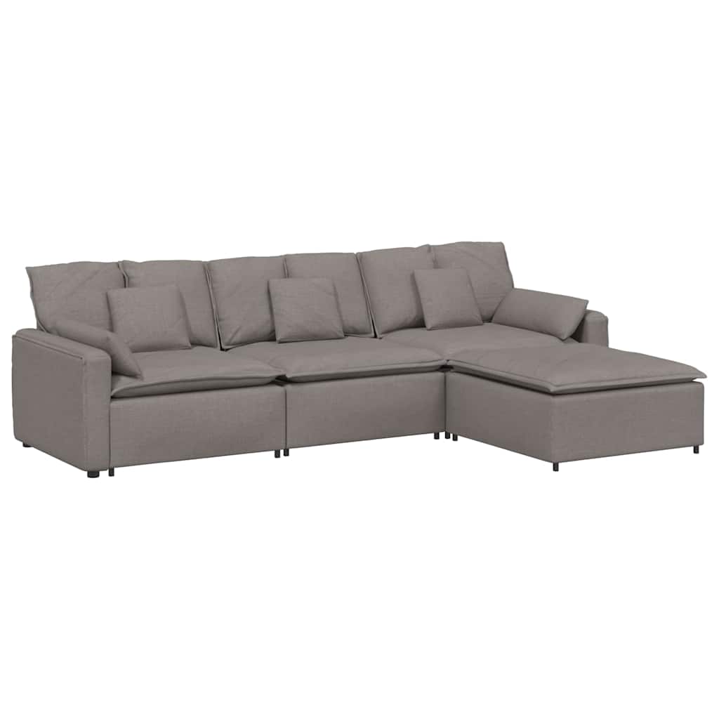 Modulares Sofa Mit Fußhocker Und Kissen