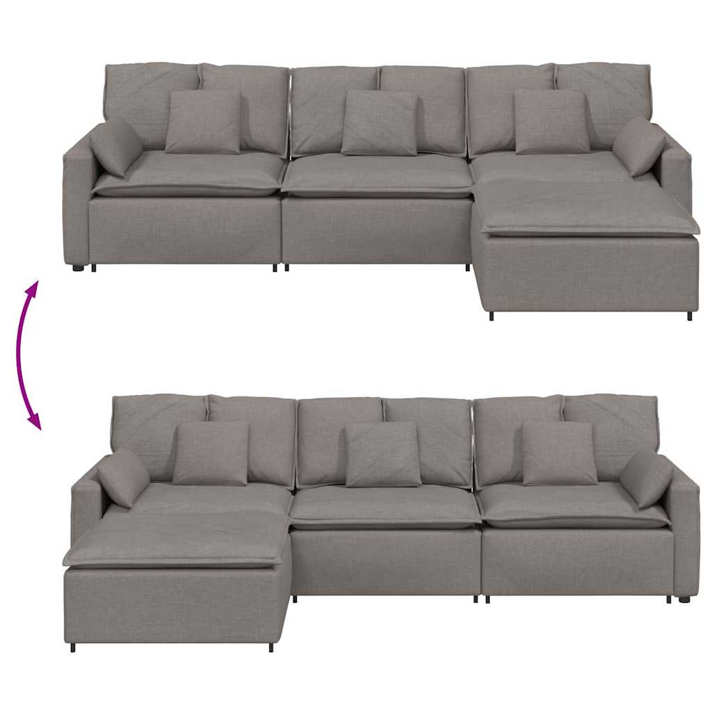 Modulares Sofa Mit Fußhocker Und Kissen