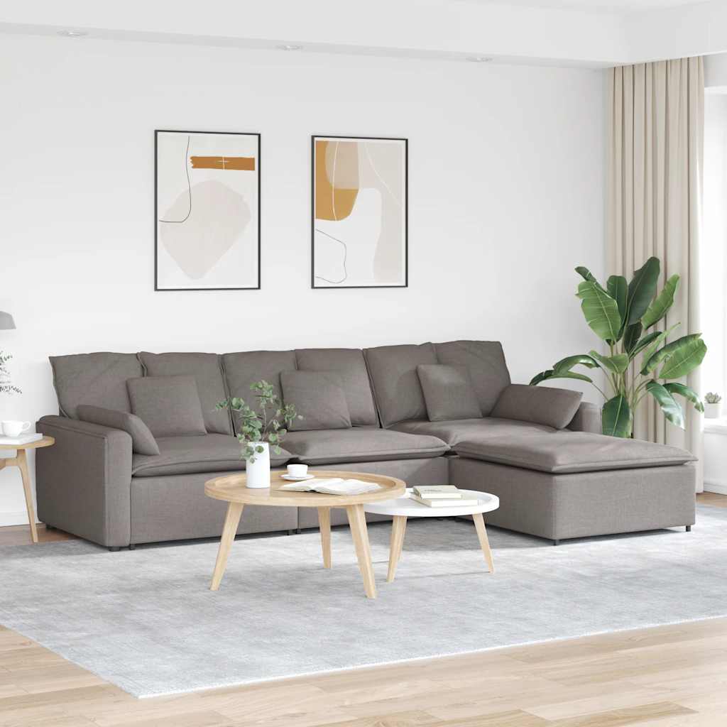 Modulares Sofa Mit Fußhocker Und Kissen