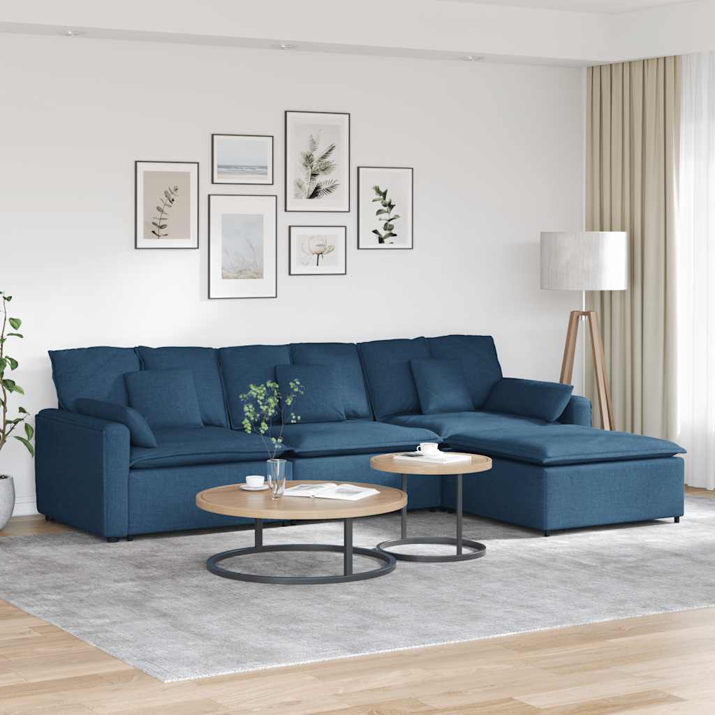 Modulares Sofa Mit Fußhocker Und Kissen