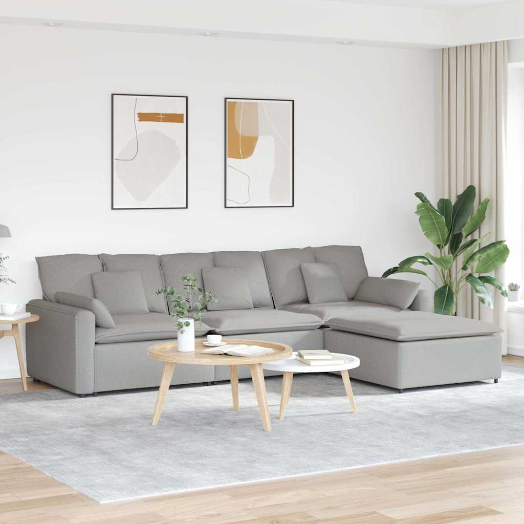 Modulares Sofa Mit Fußhocker Und Kissen
