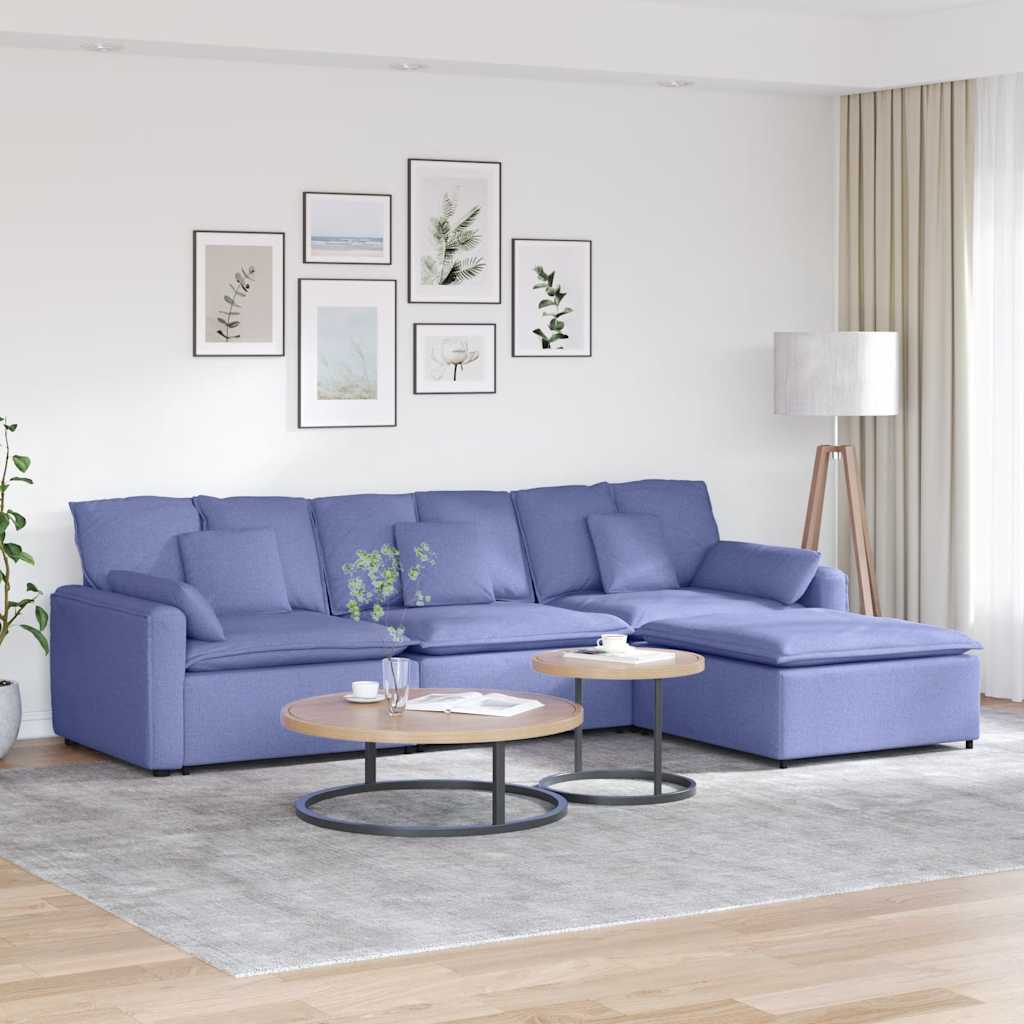 Modulares Sofa Mit Fußhocker Und Kissen