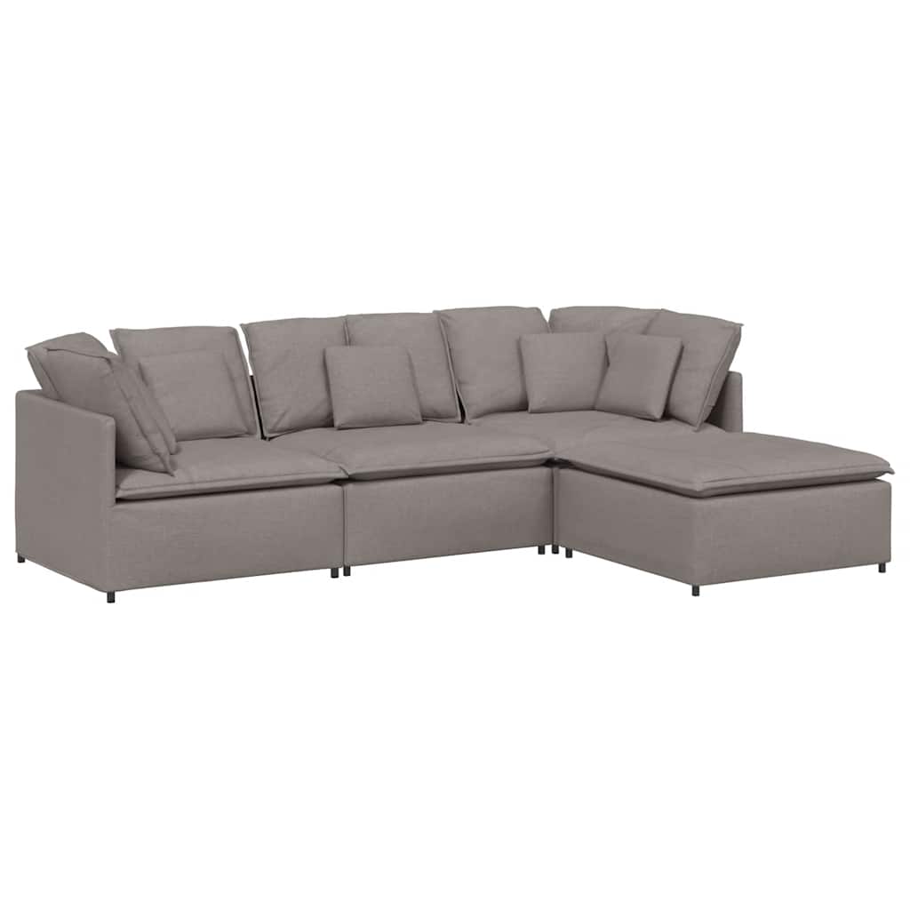 Modulares Sofa Mit Fußhocker Kissen Stoff