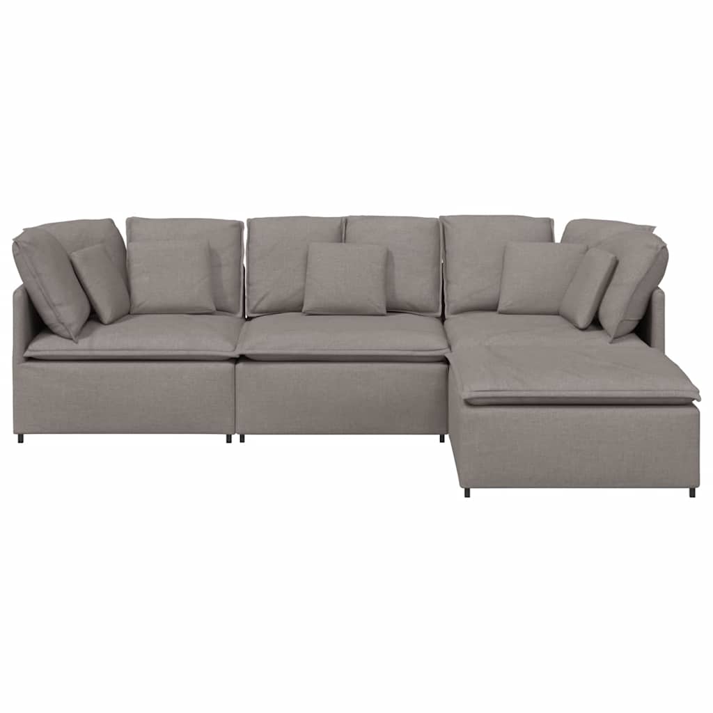 Modulares Sofa Mit Fußhocker Kissen Stoff