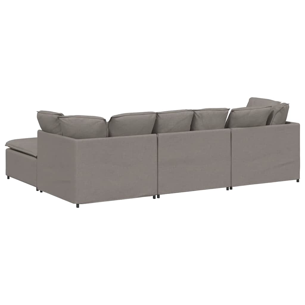 Modulares Sofa Mit Fußhocker Kissen Stoff