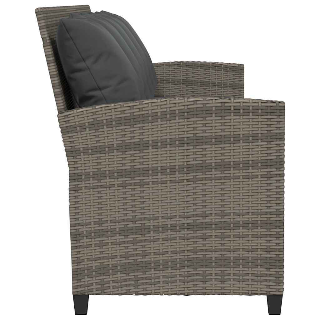 Gartensofa Mit Kissen Grau Poly Rattan