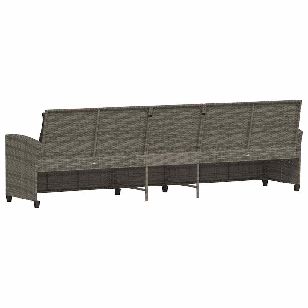 Gartensofa Mit Kissen Grau Poly Rattan