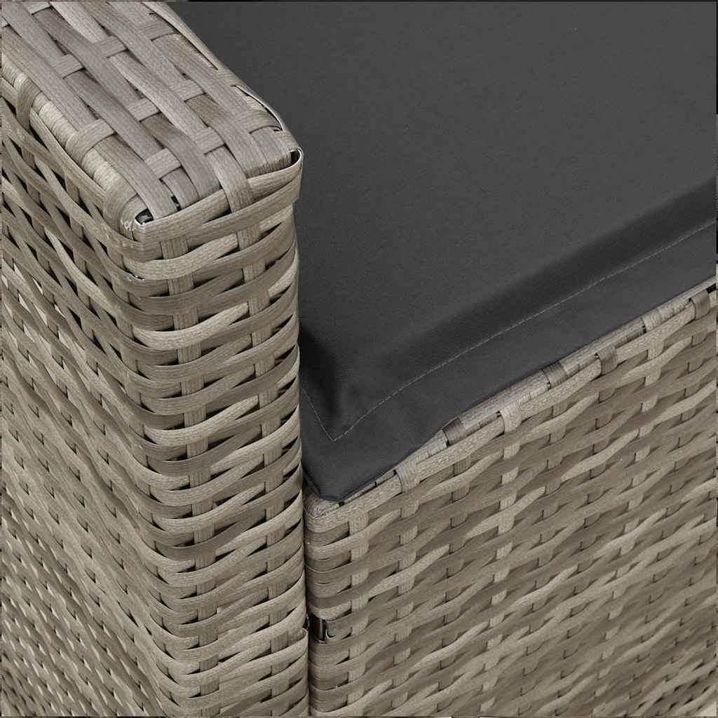 Gartensofa Mit Kissen Grau Poly Rattan
