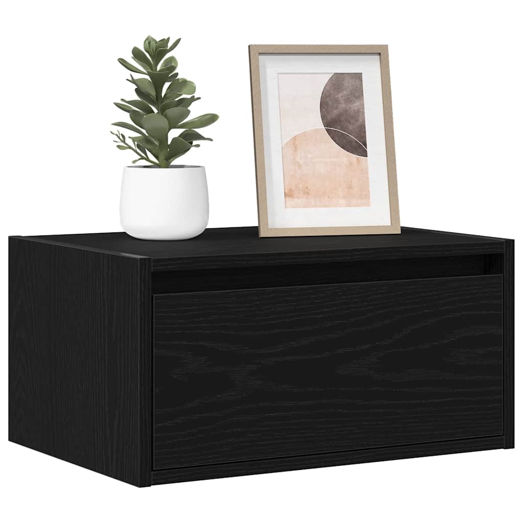 Wand-Nachttisch Mit Led-Leuchten Artisan-Eiche