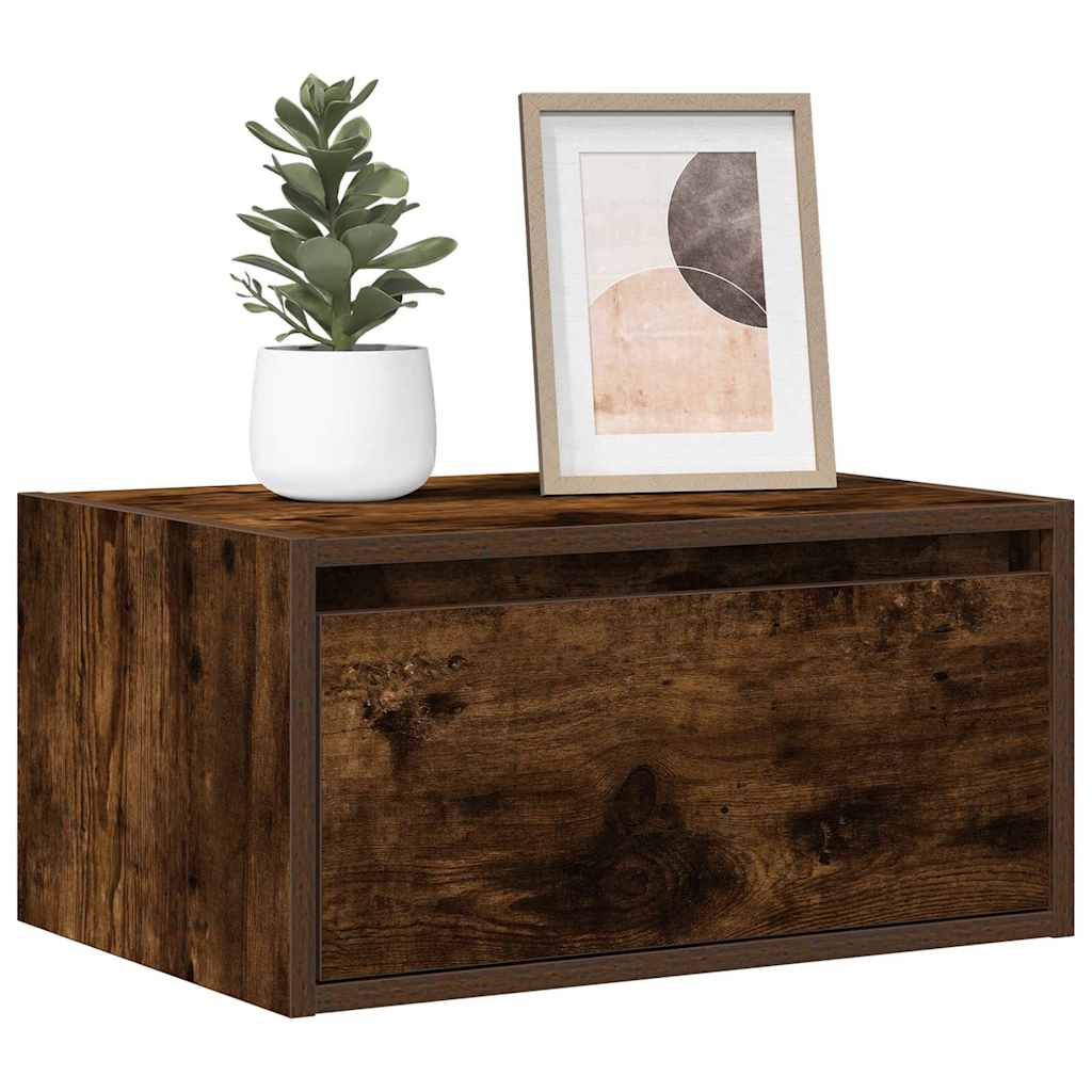 Wand-Nachttisch Mit Led-Leuchten Artisan-Eiche