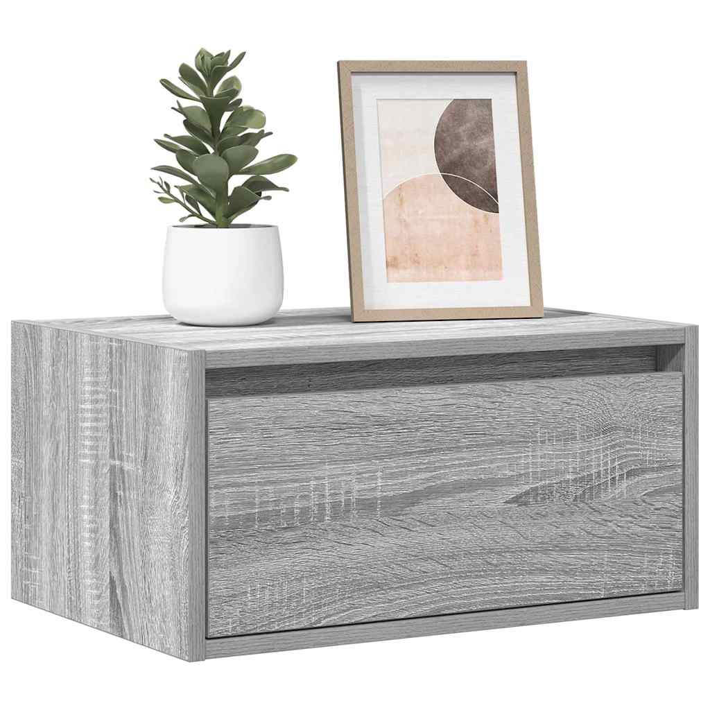 Wand-Nachttisch Mit Led-Leuchten Artisan-Eiche