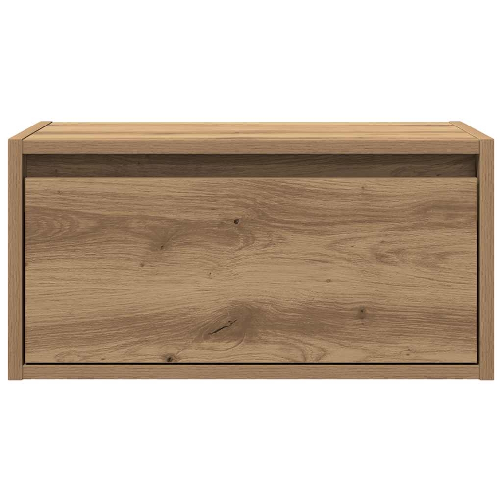 Wand-Nachttisch Mit Led-Leuchten Artisan-Eiche