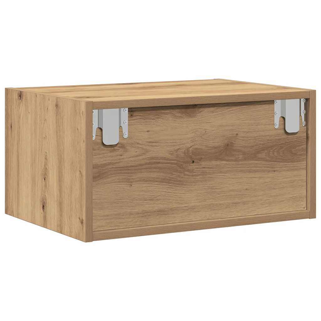 Wand-Nachttisch Mit Led-Leuchten Artisan-Eiche