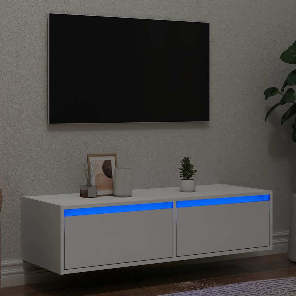 Wand-Nachttisch Mit Led-Leuchten Artisan-Eiche