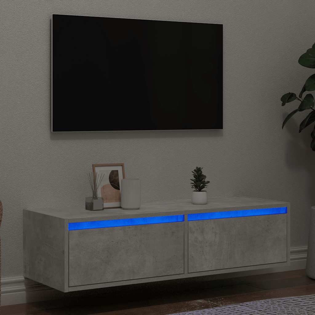Wand-Nachttisch Mit Led-Leuchten Artisan-Eiche
