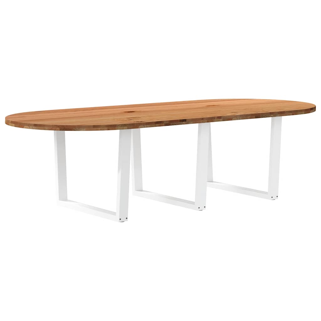 Esstisch Hellbraun Massivholz Eiche Oval