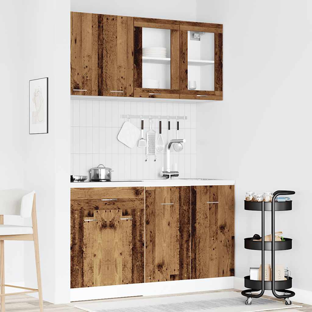 4-Tlg. Küchenschrank-Set Lyon Artisan-Eiche Holzwerkstoff