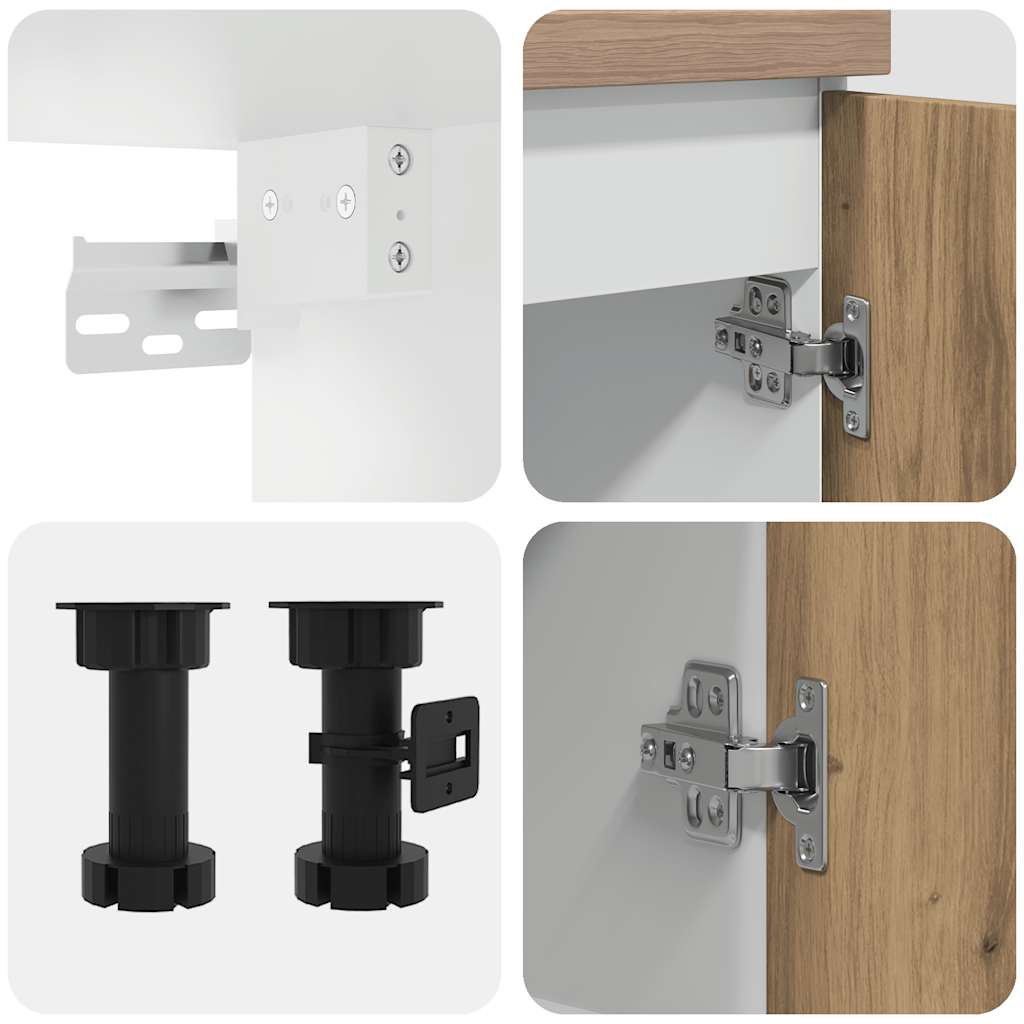 4-Tlg. Küchenschrank-Set Lyon Artisan-Eiche Holzwerkstoff