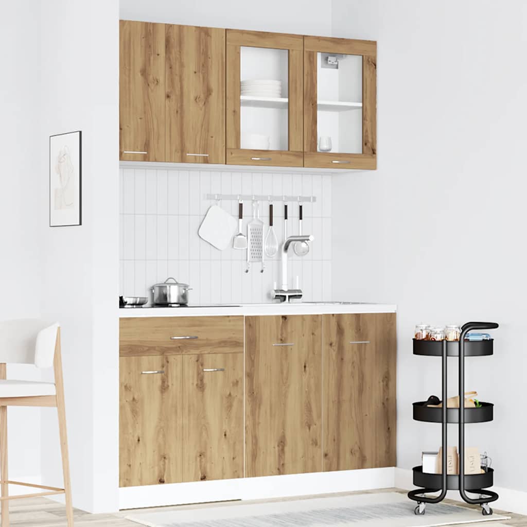 4-Tlg. Küchenschrank-Set Lyon Artisan-Eiche Holzwerkstoff