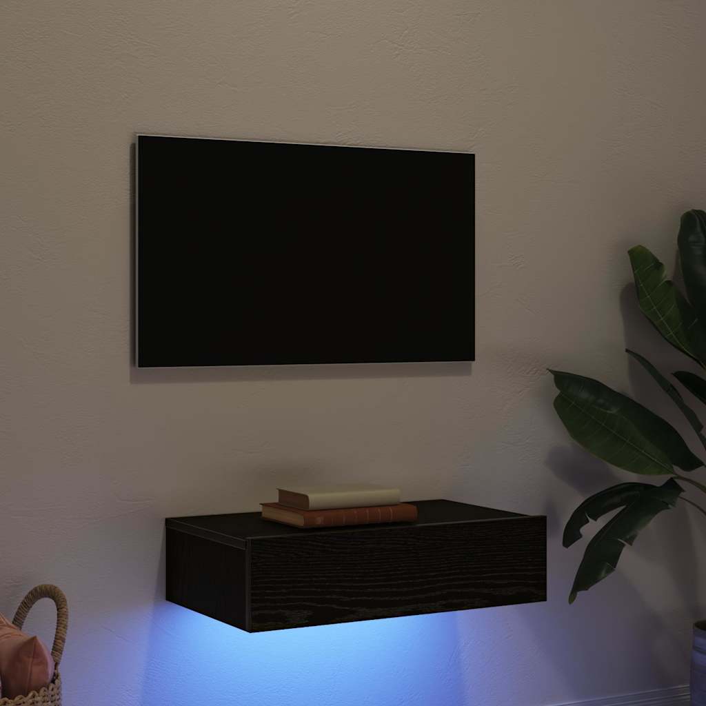 Tv-Schrank Mit Led-Leuchten Artisan-Eiche 60X35X15,5 Cm