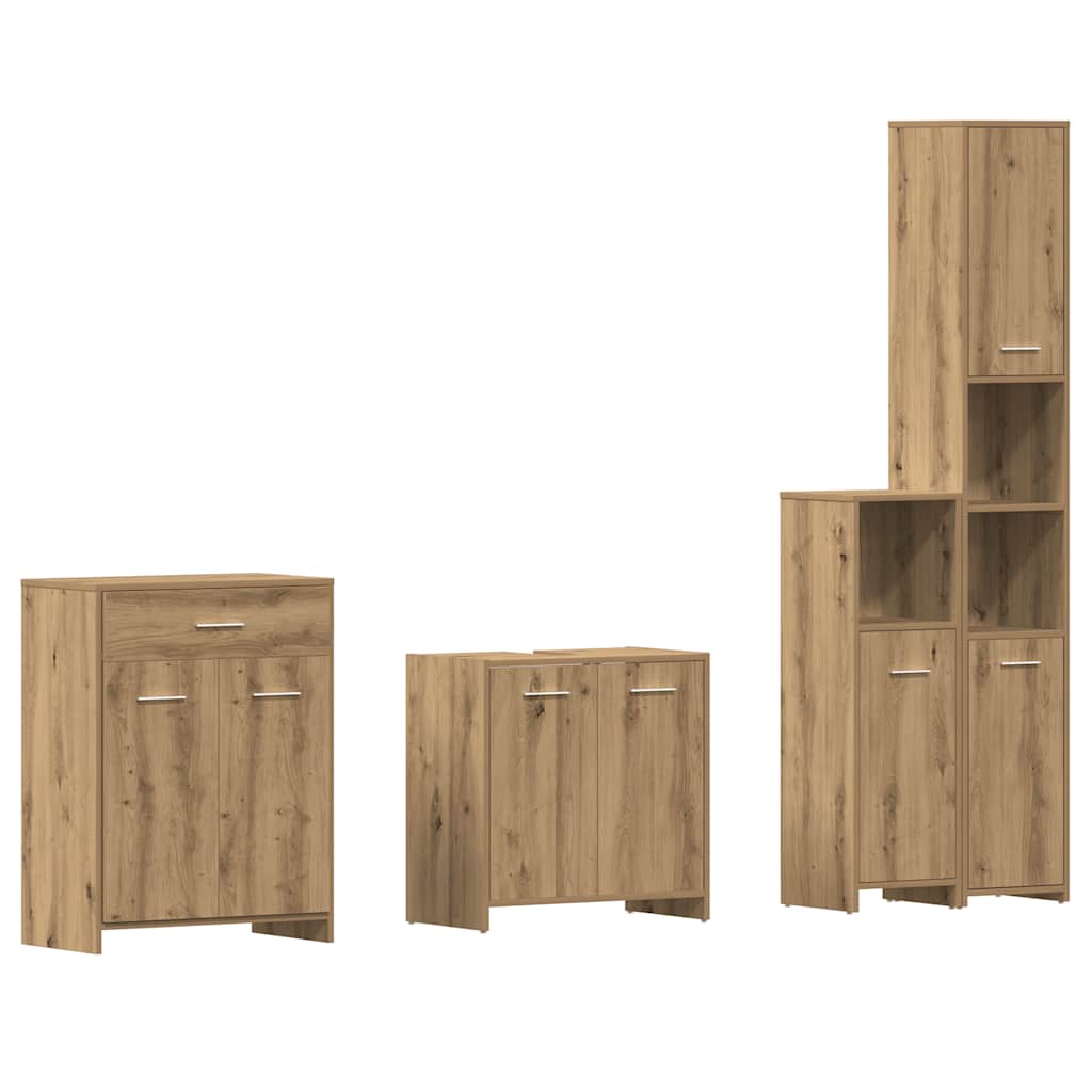 4-Tlg. Badmöbel-Set Artisan-Eiche Holzwerkstoff
