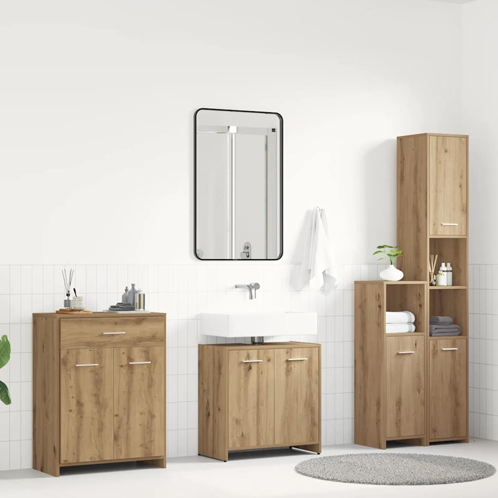 4-Tlg. Badmöbel-Set Artisan-Eiche Holzwerkstoff