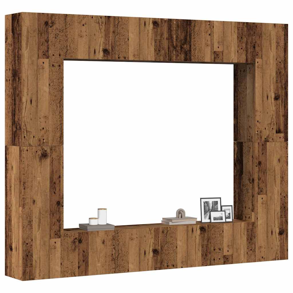 8-Tlg. Tv-Schrank-Set Wandmontage Artisan-Eiche Holzwerkstoff