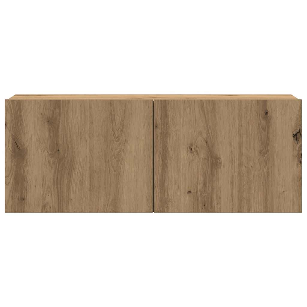8-Tlg. Tv-Schrank-Set Wandmontage Artisan-Eiche Holzwerkstoff
