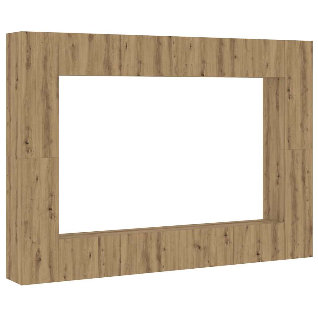 8-Tlg. Tv-Schrank-Set Wandmontage Artisan-Eiche Holzwerkstoff