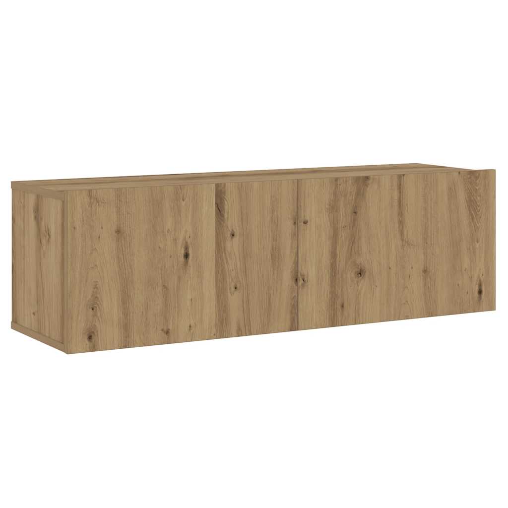 8-Tlg. Tv-Schrank-Set Wandmontage Artisan-Eiche Holzwerkstoff