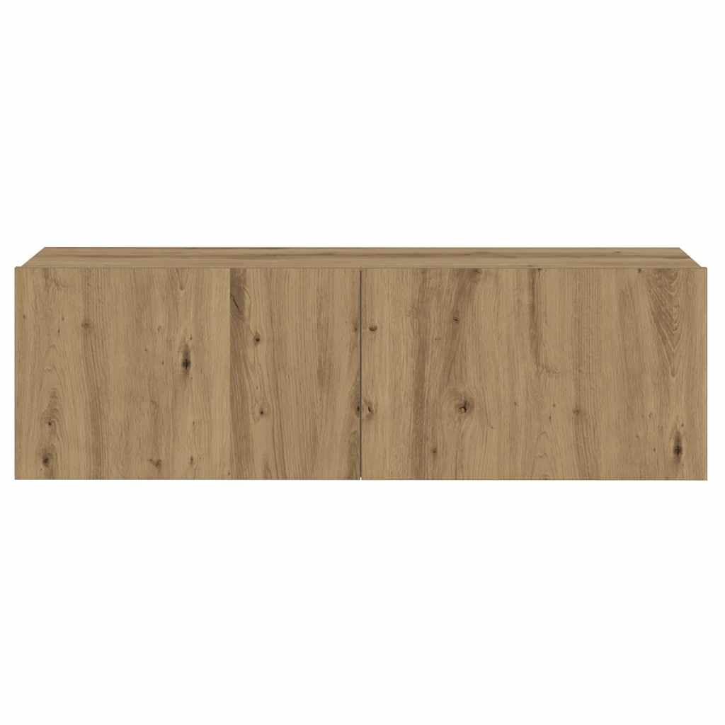 8-Tlg. Tv-Schrank-Set Wandmontage Artisan-Eiche Holzwerkstoff